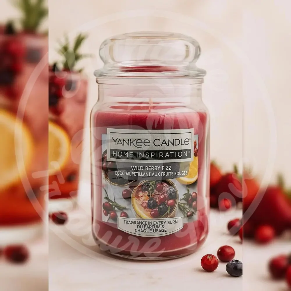 Yankee Candle Home Inspiration‎ Wild Berry Fizz 19 oz Jar Sparkling Fruity Scent